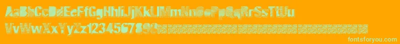 Majorblack-Schriftart – Grüne Schriften auf orangefarbenem Hintergrund