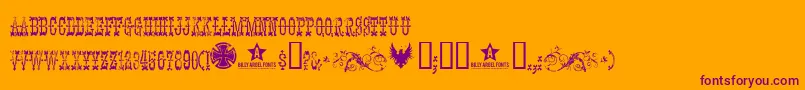 Panhead Font – Purple Fonts on Orange Background