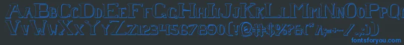Chardins-Schriftart – Blaue Schriften auf schwarzem Hintergrund