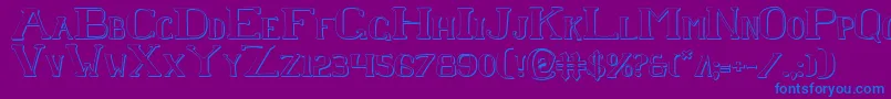 Chardins-Schriftart – Blaue Schriften auf violettem Hintergrund