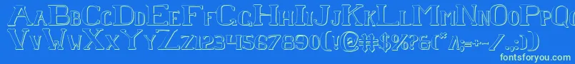 Chardins Font – Green Fonts on Blue Background