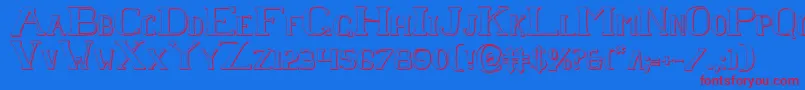 Chardins Font – Red Fonts on Blue Background