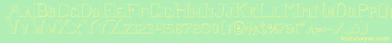 Chardins Font – Yellow Fonts on Green Background