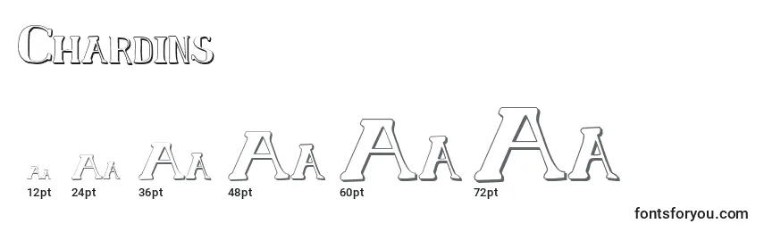 Размеры шрифта Chardins