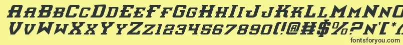 InterceptorItalic Font – Black Fonts on Yellow Background