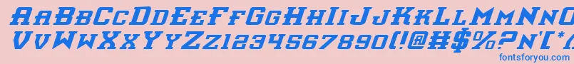 InterceptorItalic Font – Blue Fonts on Pink Background