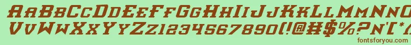 InterceptorItalic Font – Brown Fonts on Green Background