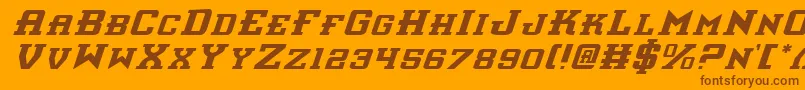 InterceptorItalic Font – Brown Fonts on Orange Background