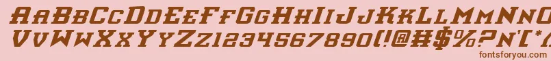 InterceptorItalic Font – Brown Fonts on Pink Background