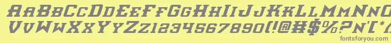 InterceptorItalic Font – Gray Fonts on Yellow Background