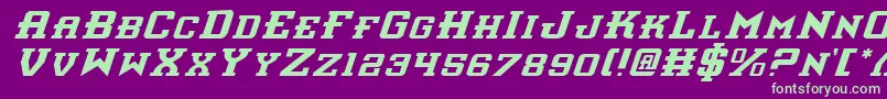 InterceptorItalic Font – Green Fonts on Purple Background