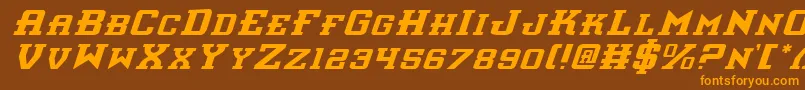 InterceptorItalic Font – Orange Fonts on Brown Background