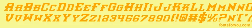 InterceptorItalic Font – Orange Fonts on Yellow Background