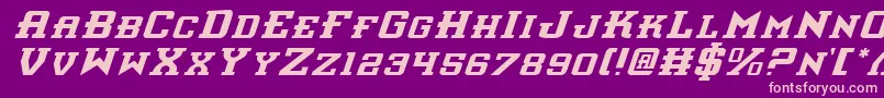 InterceptorItalic Font – Pink Fonts on Purple Background