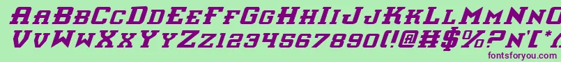 InterceptorItalic Font – Purple Fonts on Green Background