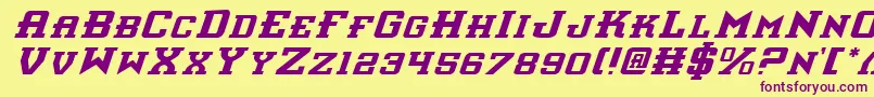 InterceptorItalic Font – Purple Fonts on Yellow Background