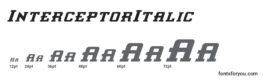 InterceptorItalic Font Sizes