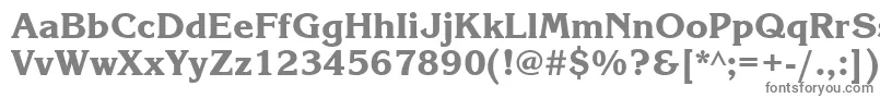 Korinnablackttt-fontti – harmaat kirjasimet valkoisella taustalla