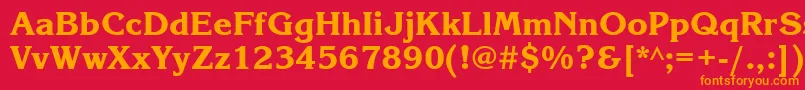 フォントKorinnablackttt – 赤い背景にオレンジの文字