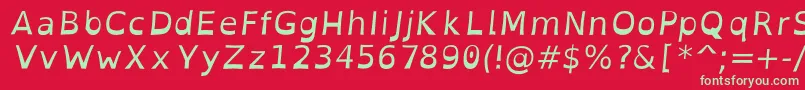 OpendyslexicItalic Font – Green Fonts on Red Background