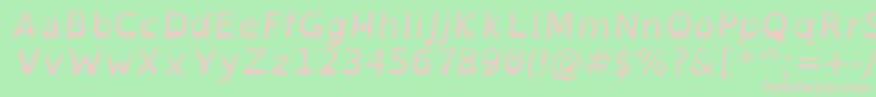 Fonte OpendyslexicItalic – fontes rosa em um fundo verde