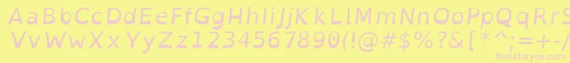 Czcionka OpendyslexicItalic – różowe czcionki na żółtym tle