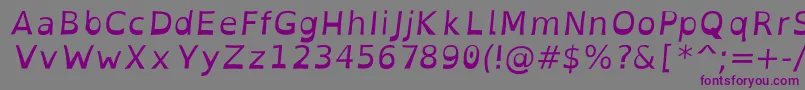 フォントOpendyslexicItalic – 紫色のフォント、灰色の背景