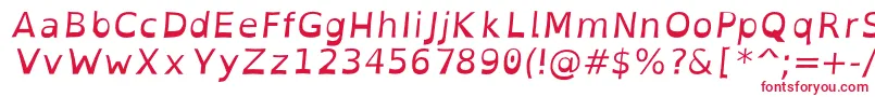 フォントOpendyslexicItalic – 白い背景に赤い文字