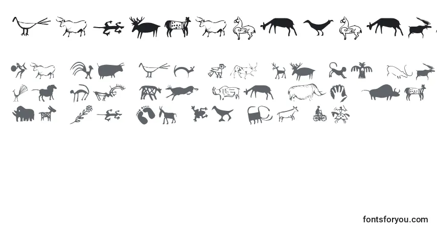 Schriftart Cavepaintingdingbats – Alphabet, Zahlen, spezielle Symbole