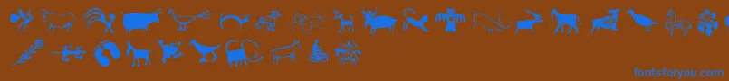 Cavepaintingdingbats Font – Blue Fonts on Brown Background