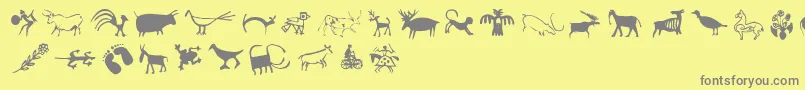 Cavepaintingdingbats Font – Gray Fonts on Yellow Background