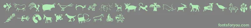 Cavepaintingdingbats Font – Green Fonts on Gray Background