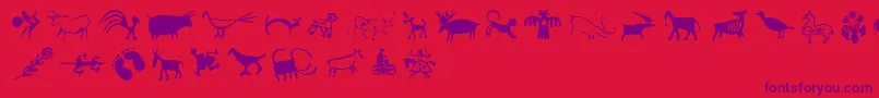 Cavepaintingdingbats Font – Purple Fonts on Red Background