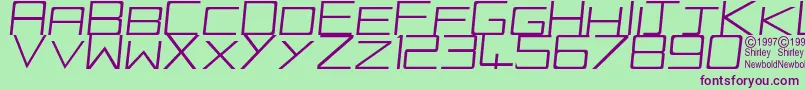 VoxSlanted Font – Purple Fonts on Green Background