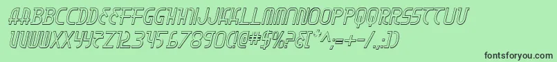 MoonDart3DItalic Font – Black Fonts on Green Background