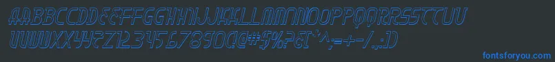 MoonDart3DItalic Font – Blue Fonts on Black Background