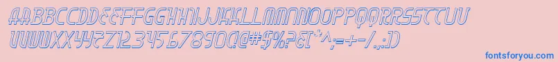 MoonDart3DItalic Font – Blue Fonts on Pink Background