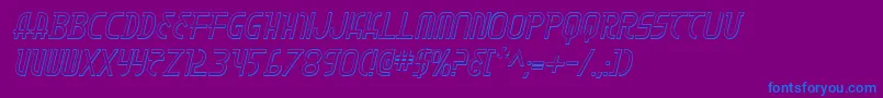 MoonDart3DItalic Font – Blue Fonts on Purple Background