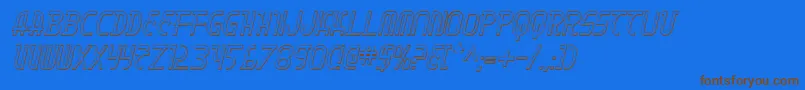 MoonDart3DItalic Font – Brown Fonts on Blue Background