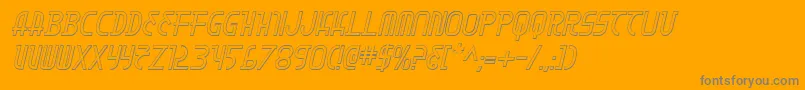 MoonDart3DItalic Font – Gray Fonts on Orange Background
