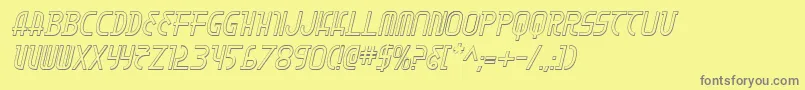 MoonDart3DItalic Font – Gray Fonts on Yellow Background
