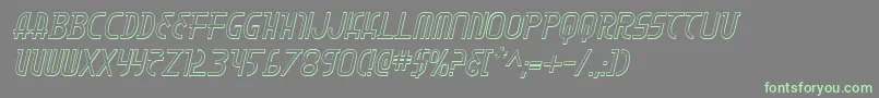 MoonDart3DItalic Font – Green Fonts on Gray Background