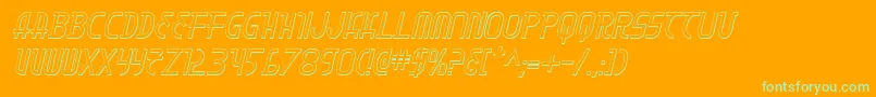 MoonDart3DItalic Font – Green Fonts on Orange Background