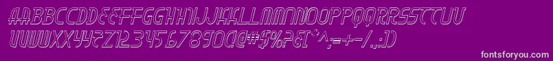 MoonDart3DItalic Font – Green Fonts on Purple Background