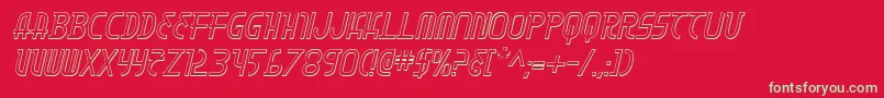 MoonDart3DItalic Font – Green Fonts on Red Background