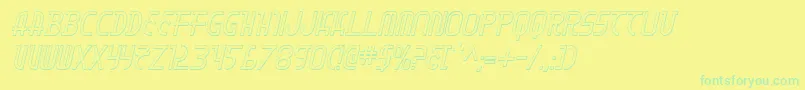 MoonDart3DItalic Font – Green Fonts on Yellow Background