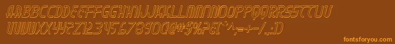 MoonDart3DItalic Font – Orange Fonts on Brown Background