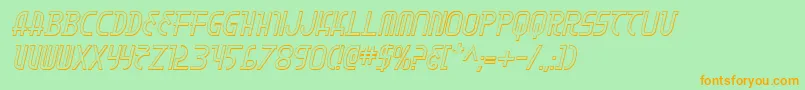 MoonDart3DItalic Font – Orange Fonts on Green Background