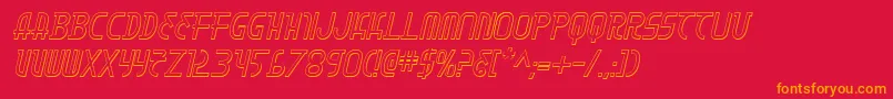 MoonDart3DItalic Font – Orange Fonts on Red Background