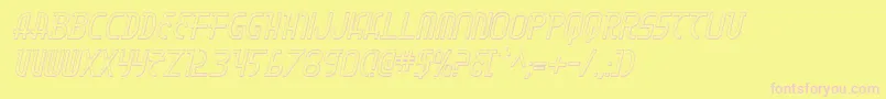 フォントMoonDart3DItalic – ピンクのフォント、黄色の背景